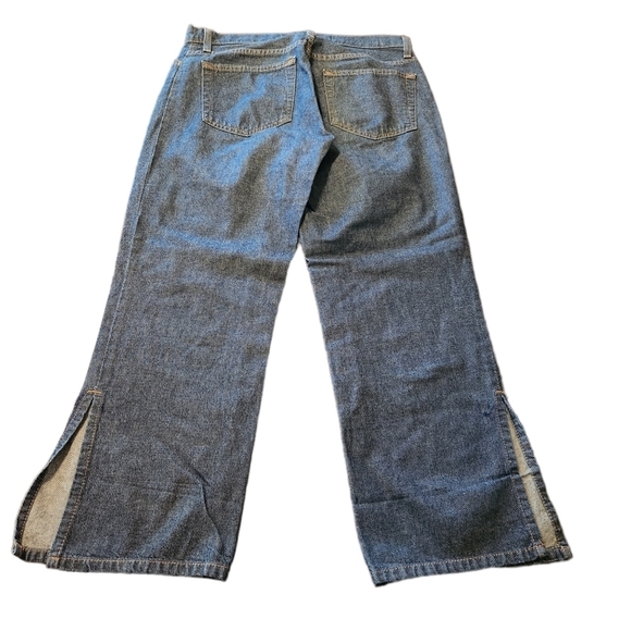 GAP side-slit capri  blue Mid-rise wide leg denim capri pants - Picture 7 of 10